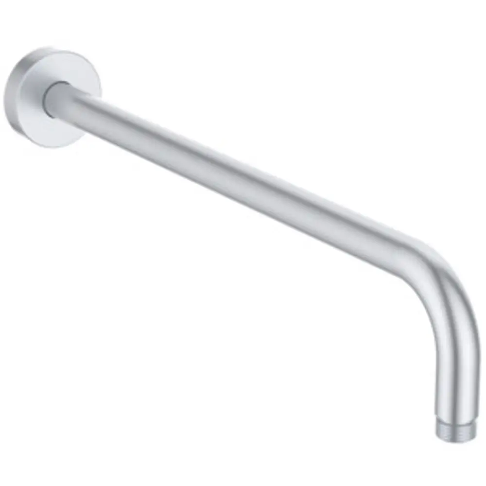 Wandanschluss von Ideal Standard, gebogenes Rohr mit Wandmontage, silberfarben, geeignet für die Verbindung in Sanitäranlagen.